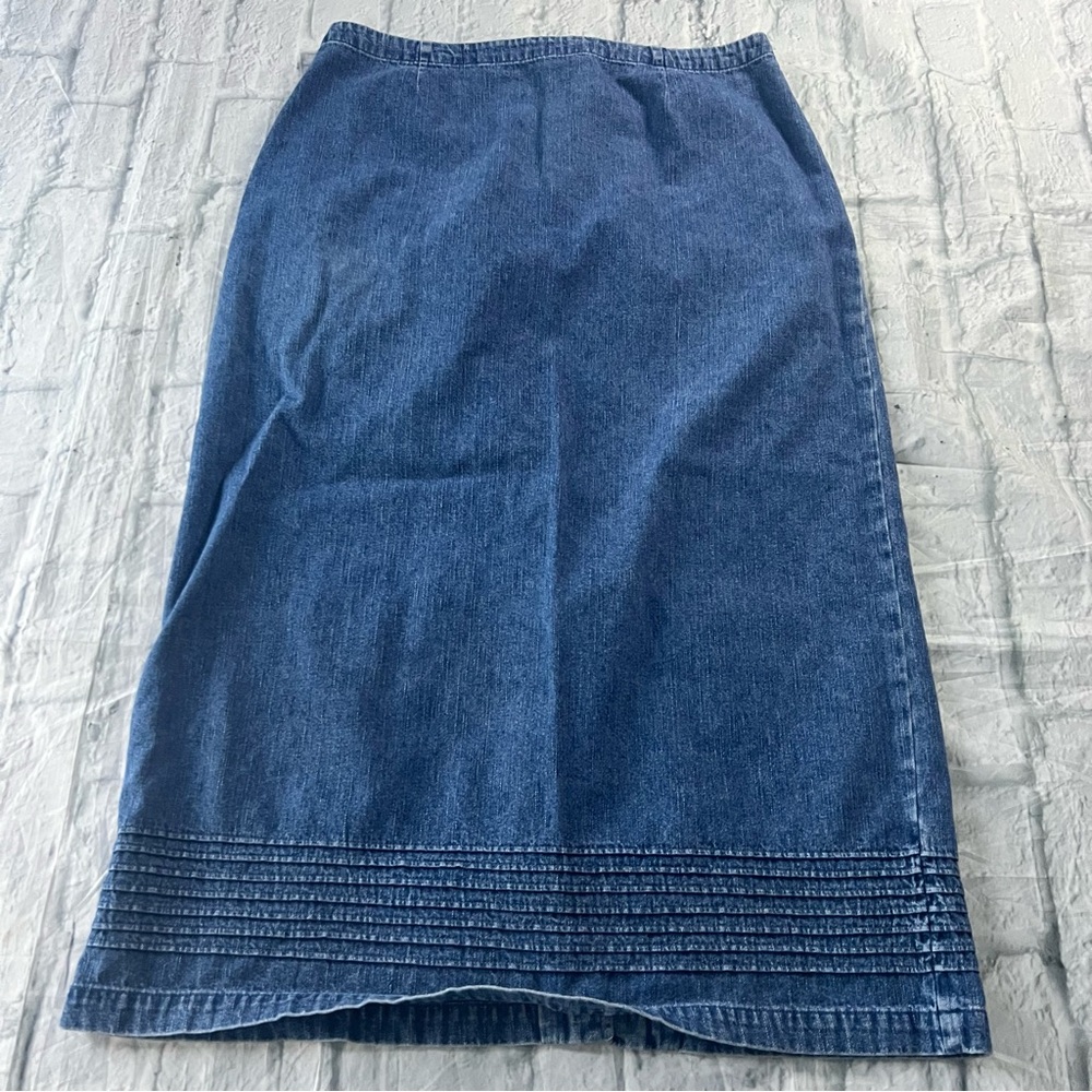 Christopher & Banks Denim Midi Skirt 100% Cotton